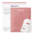 Bravya Bio Collagen Real Deep Mask packaging with a white mask on a white background