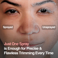 Comparison of a person's face with and without a spray product, labeled 'Sprayed' and 'Unsprayed'.