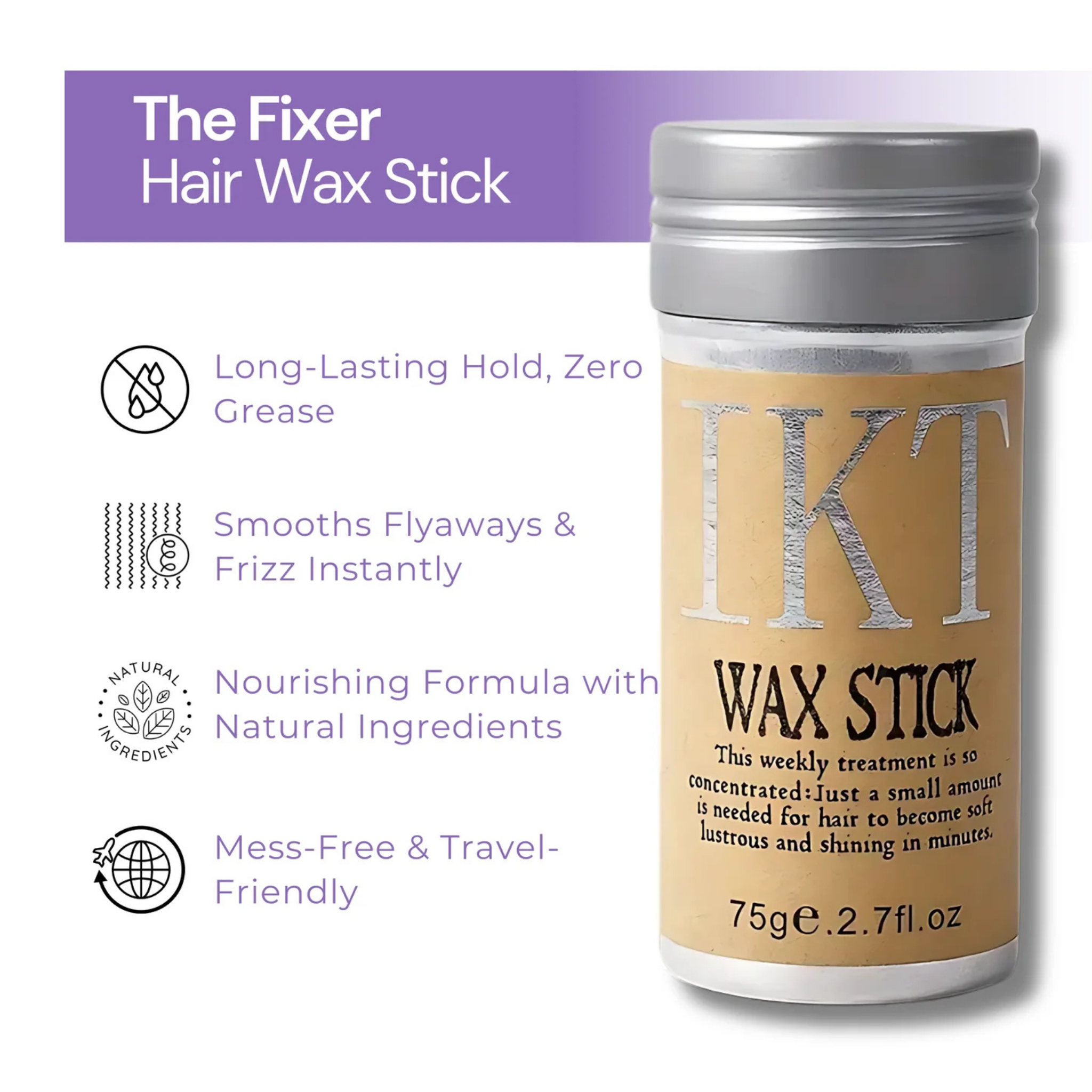IKT Wax Stick with product details on a white background