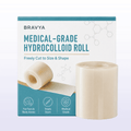 Bravya medical-grade hydrocolloid roll packaging on a white background